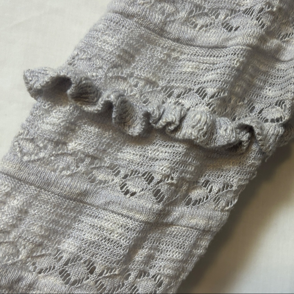 C'Isa Gray Ruffled Knit Top - Picture 4 of 6